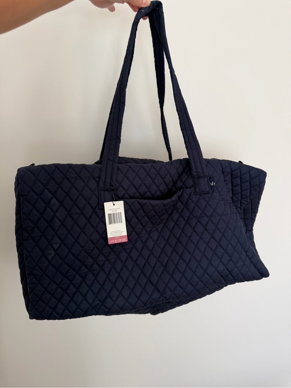 Vera Bradley Quilted Navy Blue Travel Tote - Picture 2 of 4
